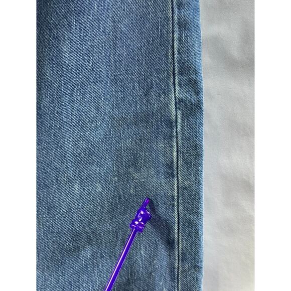 LEVI'S Women's Dark Blue Denim 534 04 Vintage Distressed Slim-Leg Jeans SZ 27X34 - Picture 4 of 10